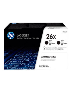 PAQUETE DE 2 CARTUCHOS DE TÓNER ORIGINAL LASERJET HP 26X DE ALTA CAPACIDAD