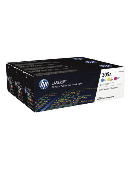 PACK DE AHORRO DE 3 CARTUCHOS DE TÓNER ORIGINAL LASERJET HP 305A