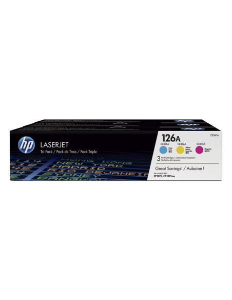 TONER HP N 126A CF341A LASERJET PRO 100200CP1020 COLOR MFP M175NWM275NW PACK TRICOLOR 1000 PÁG
