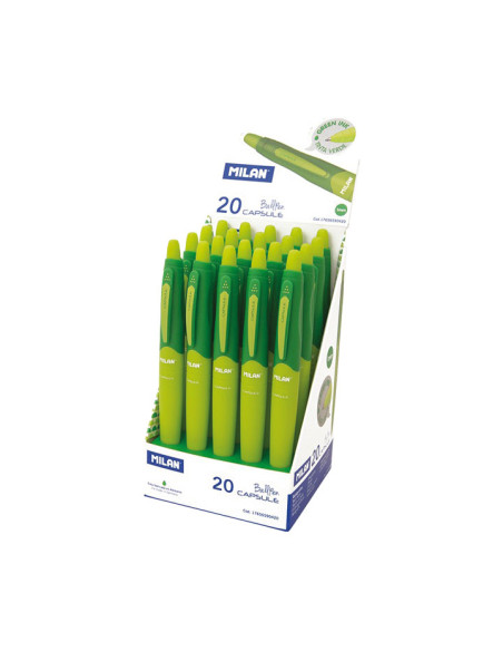 BOLIGRAFO MILAN RETRACTIL CAPSULE BALLPEN VERDE
