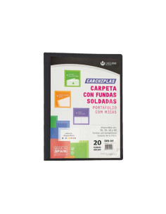 CARPETA FUNDAS TARIFARIO CARCHIVO PP CARCHIPLAS-BOOK FLEXIBLE CANGURO A4  20 F NEGRO