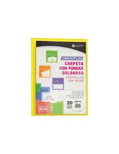 CARPETA FUNDAS TARIFARIO CARCHIVO PP CARCHIPLAS-BOOK FLEXIBLE CANGURO A4  20 F AMARILLO