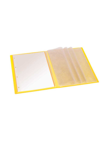 CARPETA FUNDAS TARIFARIO CARCHIVO PP CARCHIPLAS-BOOK FLEXIBLE CANGURO A4  20 F AMARILLO