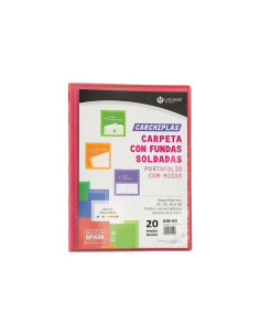 CARPETA FUNDAS TARIFARIO CARCHIVO PP CARCHIPLAS-BOOK FLEXIBLE CANGURO A4  20 F ROJO