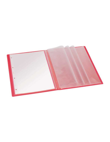 CARPETA FUNDAS TARIFARIO CARCHIVO PP CARCHIPLAS-BOOK FLEXIBLE CANGURO A4  20 F ROJO