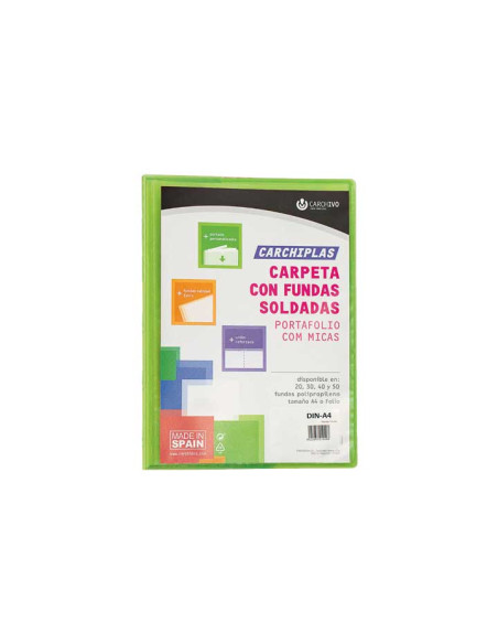 CARPETA FUNDAS TARIFARIO CARCHIVO PP CARCHIPLAS-BOOK FLEXIBLE CANGURO A4  40 F LIMA