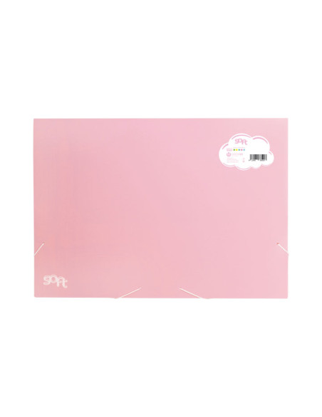 CARPETA de DIBUJO CARCHIVO SOFT PP GOMAS y SOLAPAS A3-XXL ROSA PASTEL