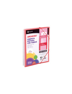 CARCHIVO ARCHIVEX-STAR CANGURO PERSONALIZABLE A4 CON 60 FUNDAS PP ESPIRAL ROJO