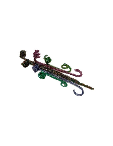 VARITAS FLEXIBLES FIXO KIDS con PURPURINA 30 cmx6 mm AZULORO PACK de 50