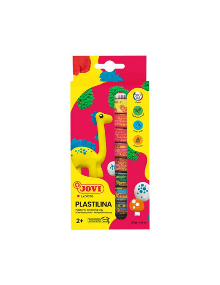 JOVI PLASTILINA BARRA 15GR COLORES SURTIDOS ESTUCHE 10 UD