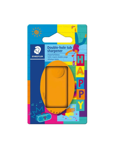 BLÍSTER SACAPUNTAS STAEDTLER "HAPPY LINE" CON DEPÓSITO