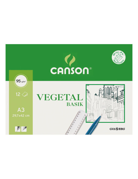 CANSON MINIPACK VEGETAL BASIK 12 HOJAS 297X42CM -SOBRE UNITARIO-