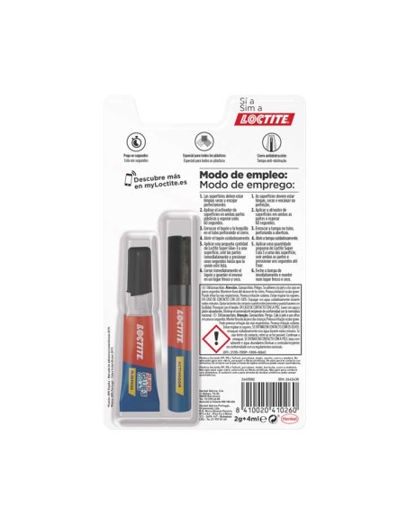 BLÍSTER PEGAMENTO LOCTITE SUPER GLUE-3 PLÁSTICOS DIFÍCILES