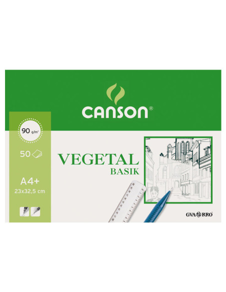 CANSON BLOC VEGETAL BASIK ENCOLADO 50 HOJAS 90 GR 23X324CM