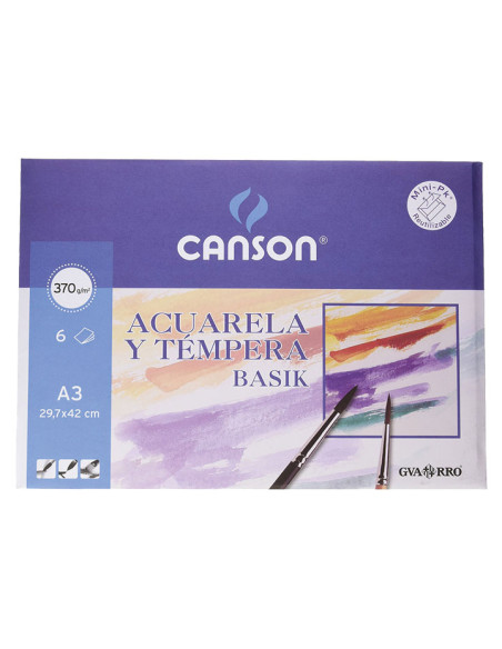 MINIPACK 6h CANSON PARA ACUARELA BASIK A3