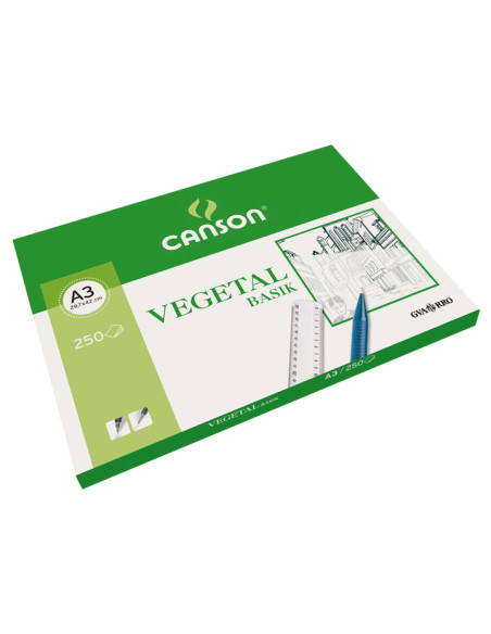 CANSON CAJA DE LÁMINAS VEGETAL BASIK 250 HOJAS 90GR 297X42CM