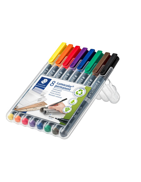 ESTUCHE 8 ROTULADORES STAEDTLER LUMOCOLOR PERMANENTE 318 06mm SURTIDO 1