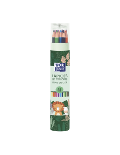 TUBO 12 LÁPICES DE COLORES OXFORD KIDS ANIMALS BESTIES