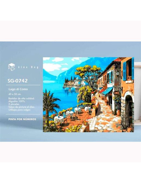 ALEX BOG SET DE PINTURA POR NÚMEROS LAGO DI COMO CSURTIDOS