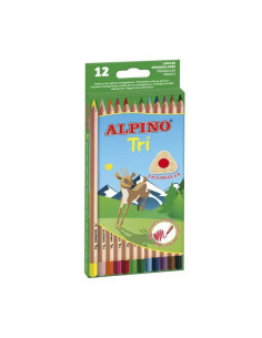 ALPINO LÁPICES DE COLORES TRI 175MM CSURTIDOS ESTUCHE 12 UD