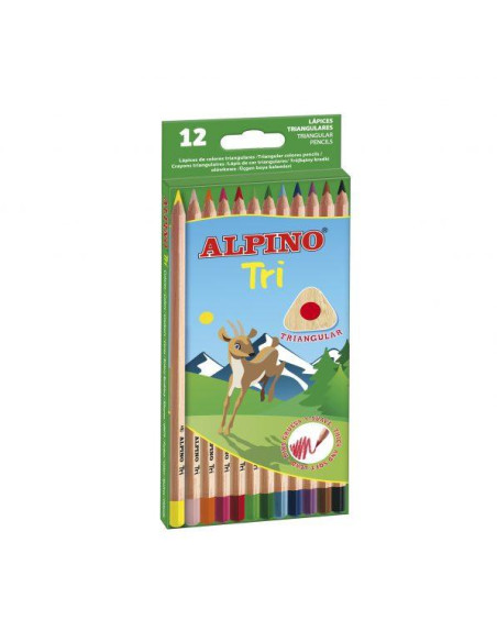ALPINO LÁPICES DE COLORES TRI 175MM CSURTIDOS ESTUCHE 12 UD
