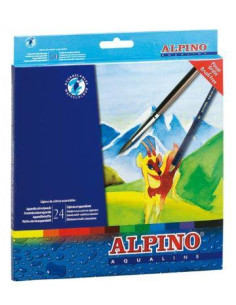 ALPINO LÁPICES DE COLORES AQUALINE ACUARELABLES 175MM ESTUCHE DE 24 CSURTIDOS