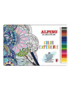 ALPINO LÁPICES DE COLORES EXPERIENCE ACUARELABLES 177MM CSURTIDOS ESTUCHE METÁLICO 36 UD