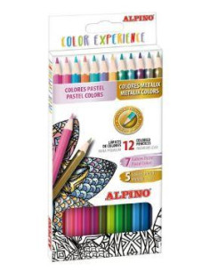 ALPINO LÁPICES DE COLORES EXPERIENCE 177MM MINA PREMIUM CSURTIDOS ESTUCHE 12 UD