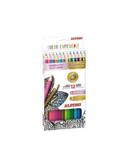 ALPINO LÁPICES DE COLORES EXPERIENCE 177MM MINA PREMIUM CSURTIDOS ESTUCHE 12 UD