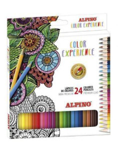 ALPINO LÁPICES DE COLORES EXPERIENCE 177MM MINA PREMIUM CSURTIDOS ESTUCHE 24 UD
