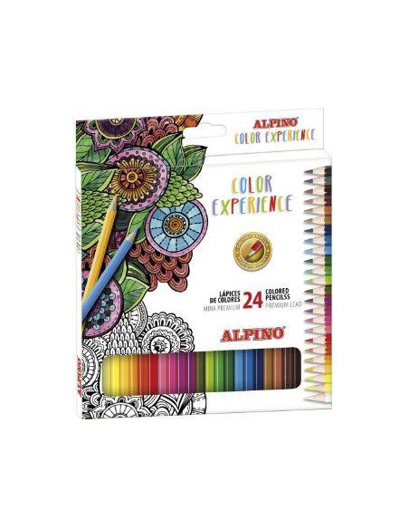 ALPINO LÁPICES DE COLORES EXPERIENCE 177MM MINA PREMIUM CSURTIDOS ESTUCHE 24 UD