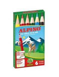 ALPINO LÁPICES DE COLORES CORTOS 85MM CSURTIDOS ESTUCHE 6 UD