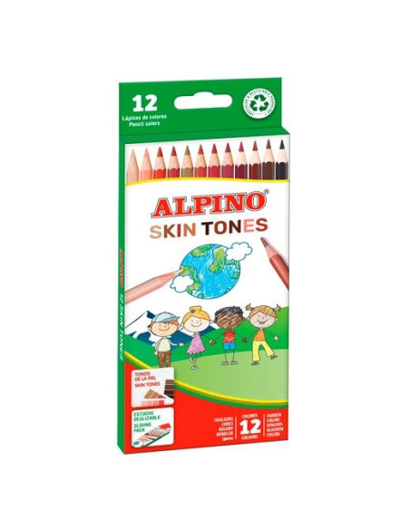 LAPICES de COLORES ALPINO COLORES DE LA PIEL estuche de 12