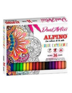ALPINO ROTULADORES COLOR EXPERIENCE DUAL ARTIST DOBLE PUNTA PERFILACOLOREA ESTUCHE DE 36 CSURTIDOS