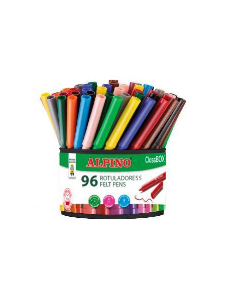 ALPINO ROTULADORES CLASSBOX FORMATO ESCOLAR BOTE DE 96 CSURTIDOS
