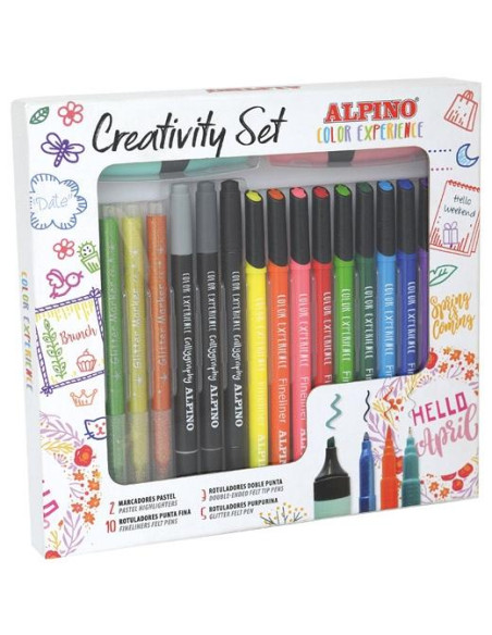 ALPINO ROTULADORES CREATIVITY COLOR EXPERIENCE SET CSURTIDOS ESTUCHE 20 UD