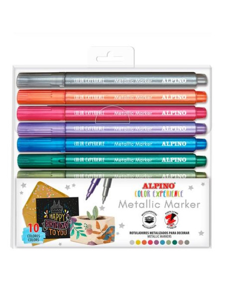 ALPINO ROTULADORES MULTISUPERFICIES METALLIC COLOR EXPERIENCE CSURTIDOS ESTUCHE 10 UD