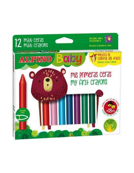 ALPINO CERAS MIS PRIMERAS CERAS BABY GRUESAS MÁS LIMPIAS ESTUCHE DE 12 CSURTIDOS