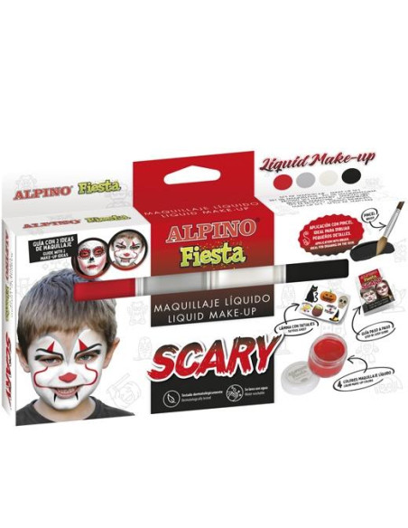 ALPINO MAQUILLAJE LÍQUIDO SCARY ESTUCHE 4U CSURTIDOS