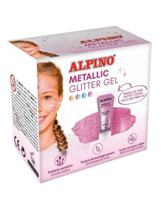 ALPINO GEL CON PURURINA METALLIC GLITTER CAJA 6U ROSA