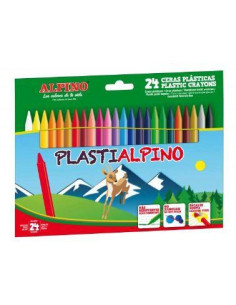 ALPINO CERAS PLÁSTICAS PLASTIALPINO 115MM NO MANCHAN ESTUCHE DE 24 CSURTIDOS