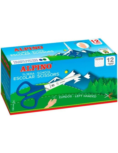 ALPINO TIJERAS ESCOLARES SCHOOL ESPECIAL ZURDOS ACERO INOXIDABLE CSURTIDOS
