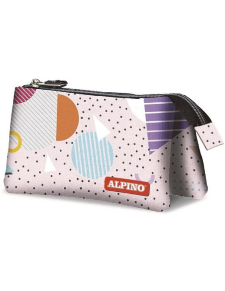 ALPINO ESTUCHE GEOMETRIC 3 COMPARTIMENTOS 22X11X35CM MULTICOLOR