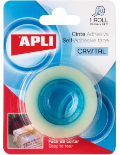 APLI CINTA ADHESIVA CRYSTAL 33M X 19MM PACK 10 UD