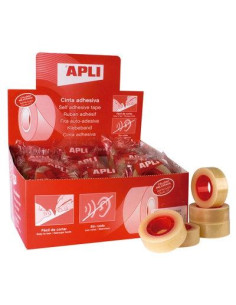 APLI CINTA ADHESIVA TRANSPARENTE ROLLO 12MM X 33M CAJA EXPOSITORA 55 UD