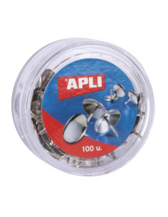 APLI CHINCHETAS NIQUELADAS CAJA 100 UD -PACK 16 CAJAS-