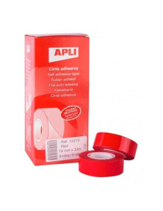 APLI CINTA ADHESIVA SILENCIOSA ROLLO 19MM X 33M PP CAJA 8 UD ROJO