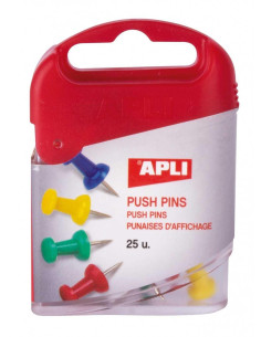APLI CHINCHETAS DE COLORES PLASTICO CAJA 25 UD CSURTIDOS
