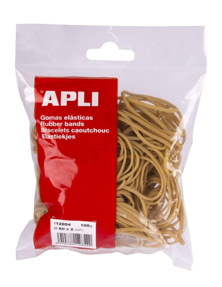 APLI GOMA ELÁSTICA MARRÓN CAUCHO 60X2MM 100 GR