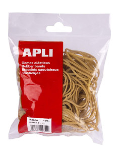 APLI GOMA ELÁSTICA MARRÓN CAUCHO 100X2MM 100 GR